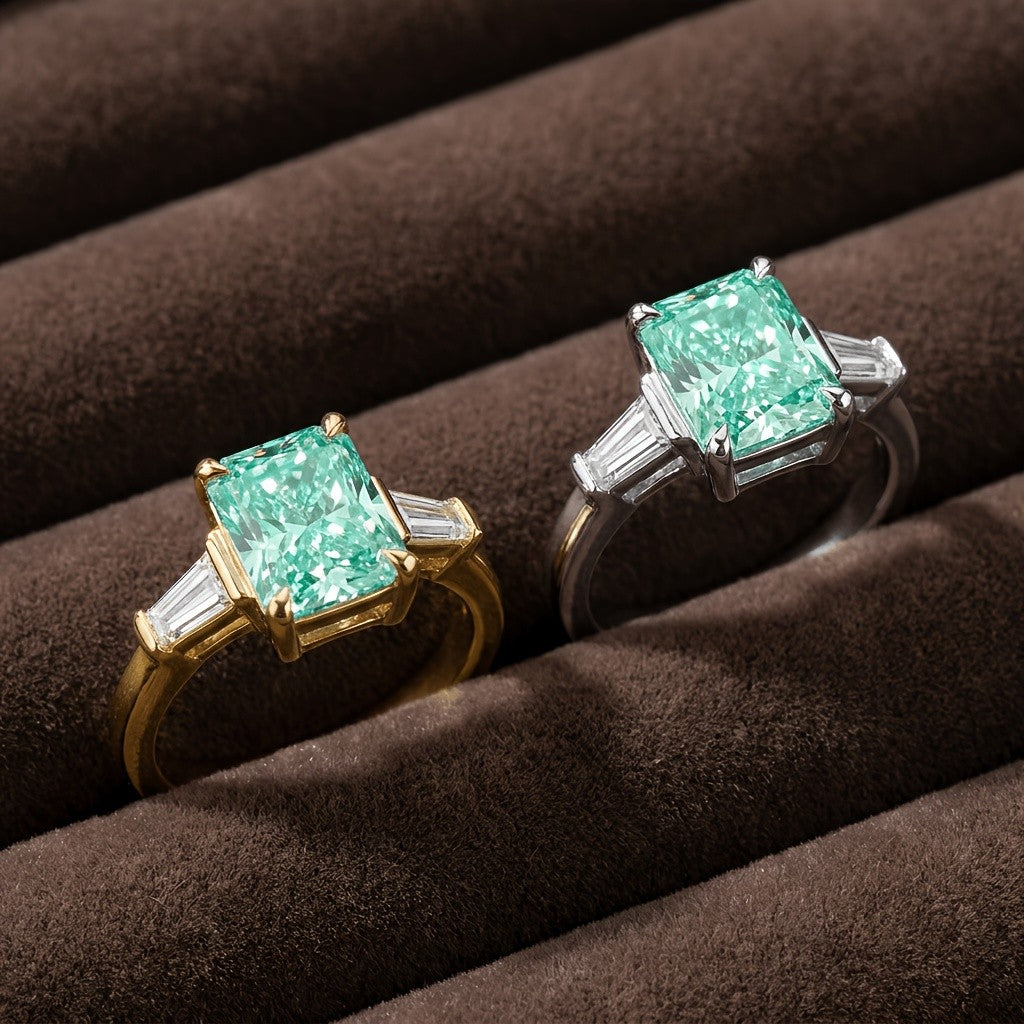 Mint Green Crushed Ice Ring