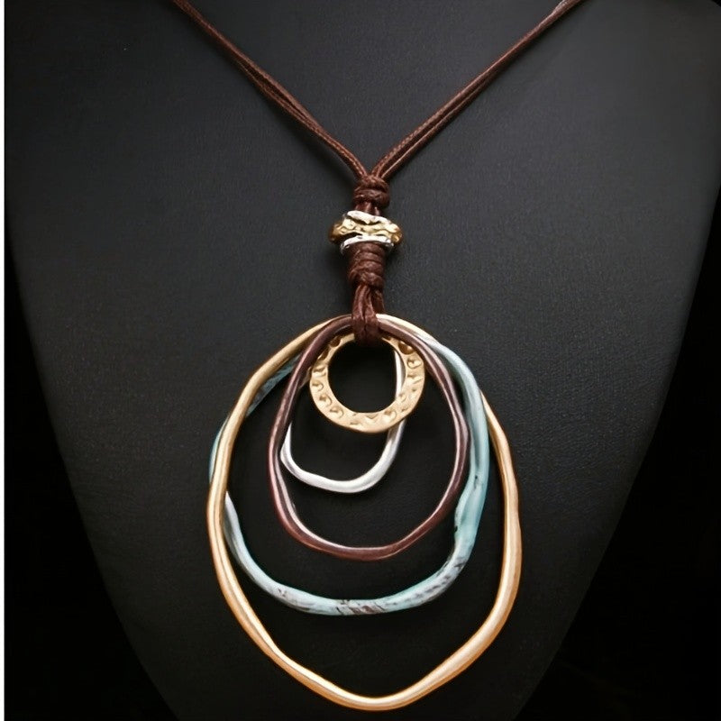 Layered Multi-Tone Circle Necklace