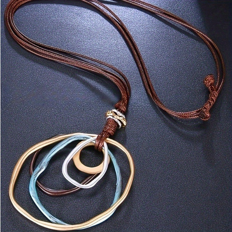 Layered Multi-Tone Circle Necklace