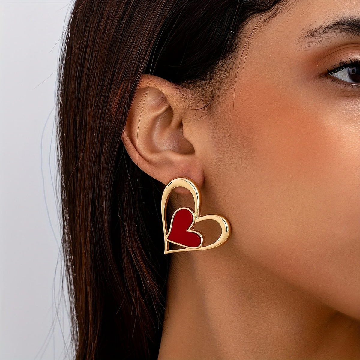 Red Heart Drop Earrings