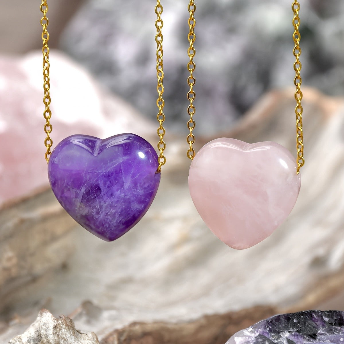 Heart Stone Pendant Necklace