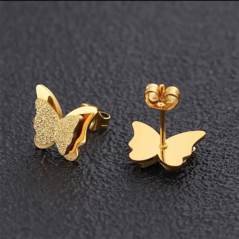 Glitter Butterfly Stud Earrings
