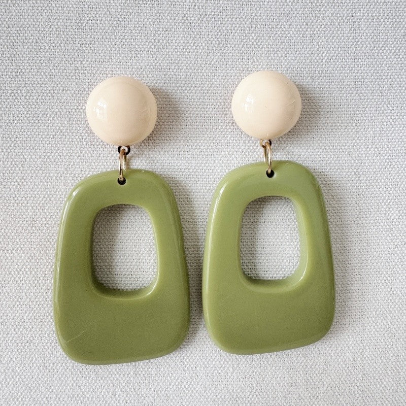 Sphere & Open Frame Drop Earrings