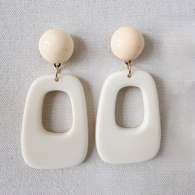 Sphere & Open Frame Drop Earrings