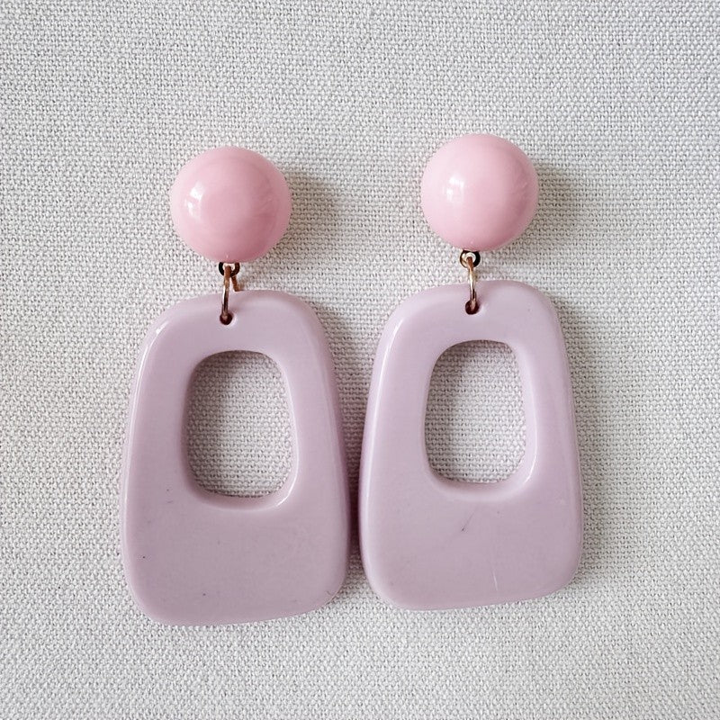 Sphere & Open Frame Drop Earrings