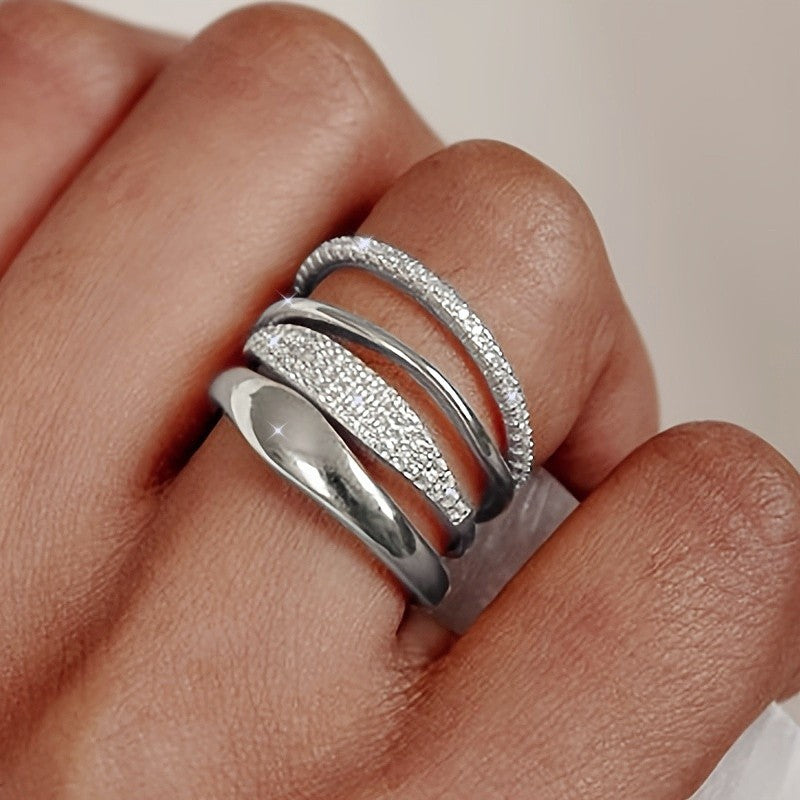 Textured Zirconia Stackable Ring Set