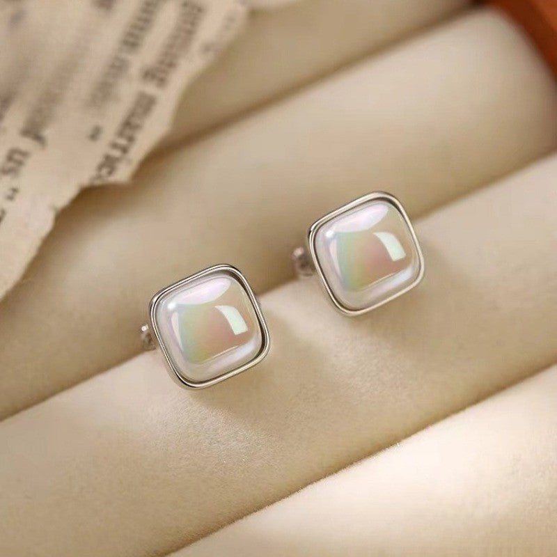 Square Imitation Pearl Earrings