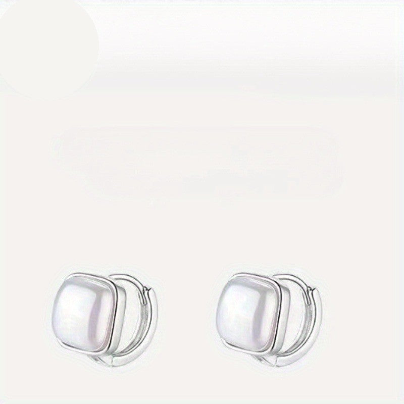 Square Imitation Pearl Earrings