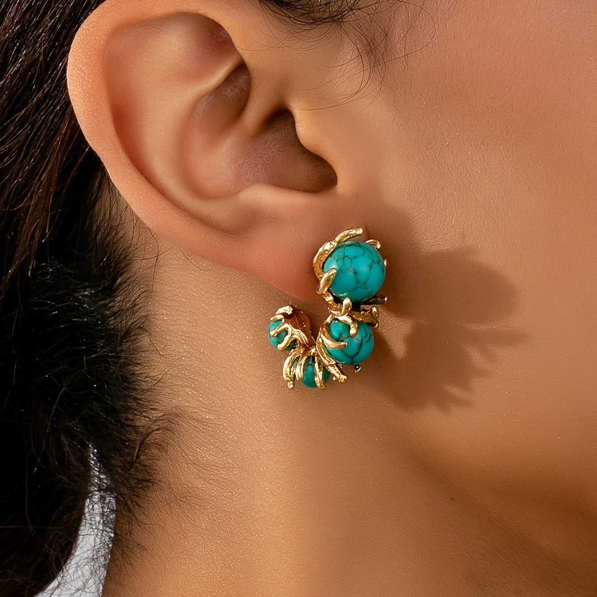 Turquoise Cluster Earrings