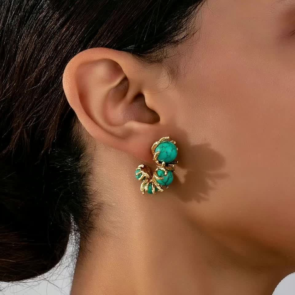 Turquoise Cluster Earrings