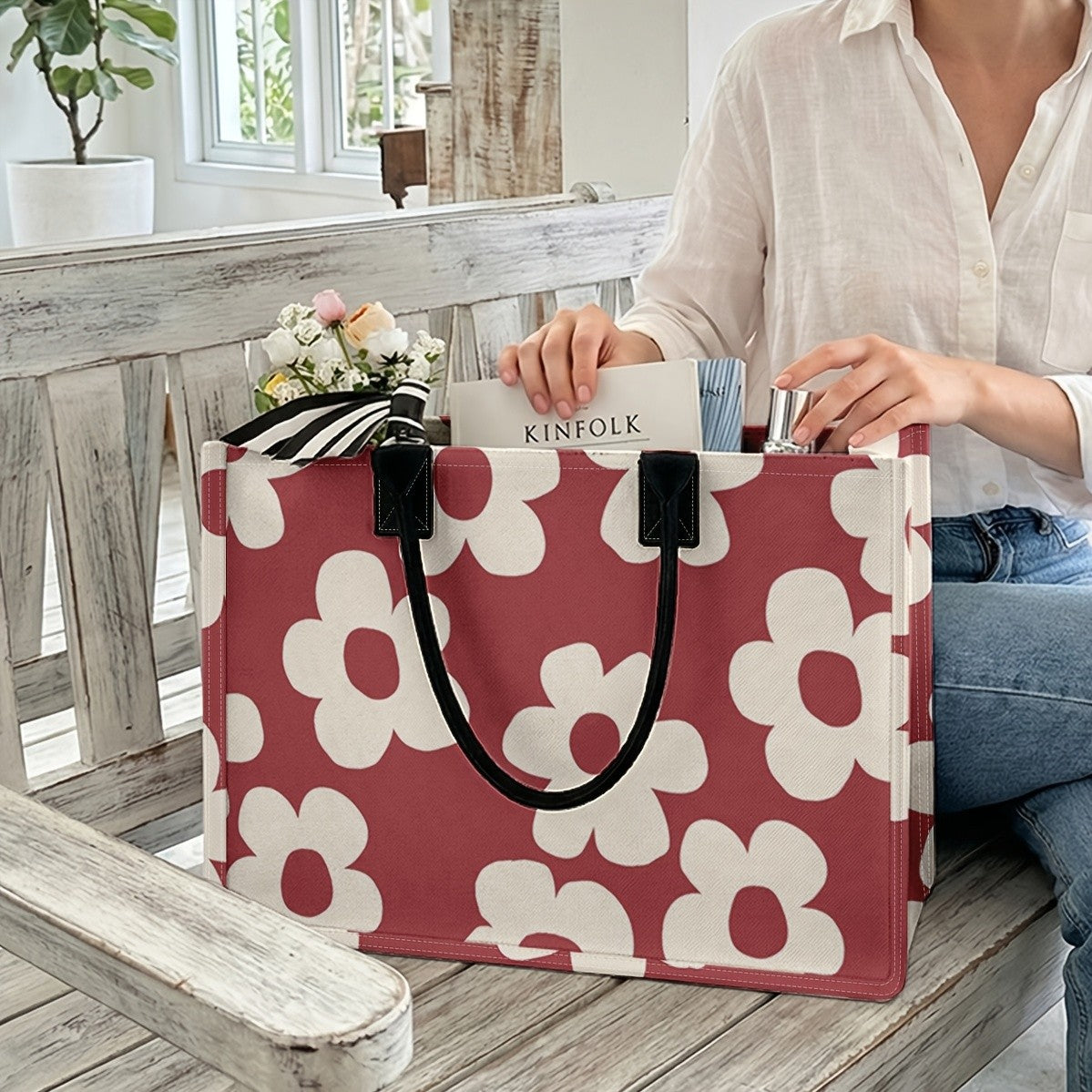 Floral Print Tote Bag