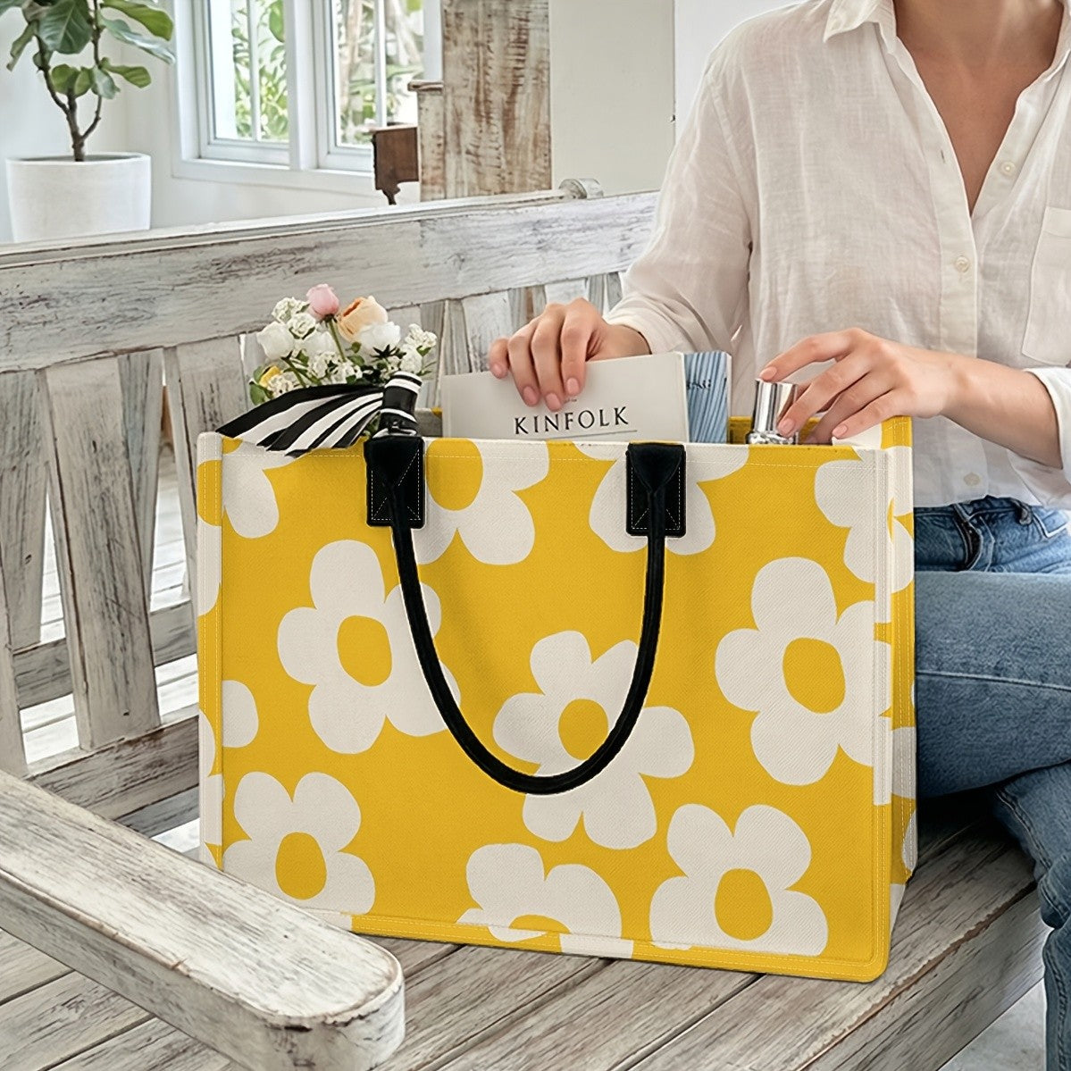 Floral Print Tote Bag