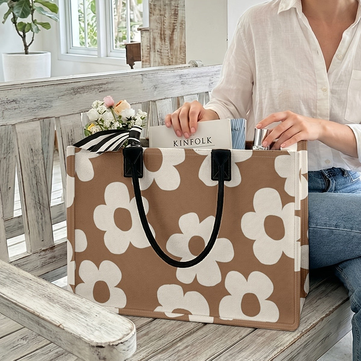 Floral Print Tote Bag