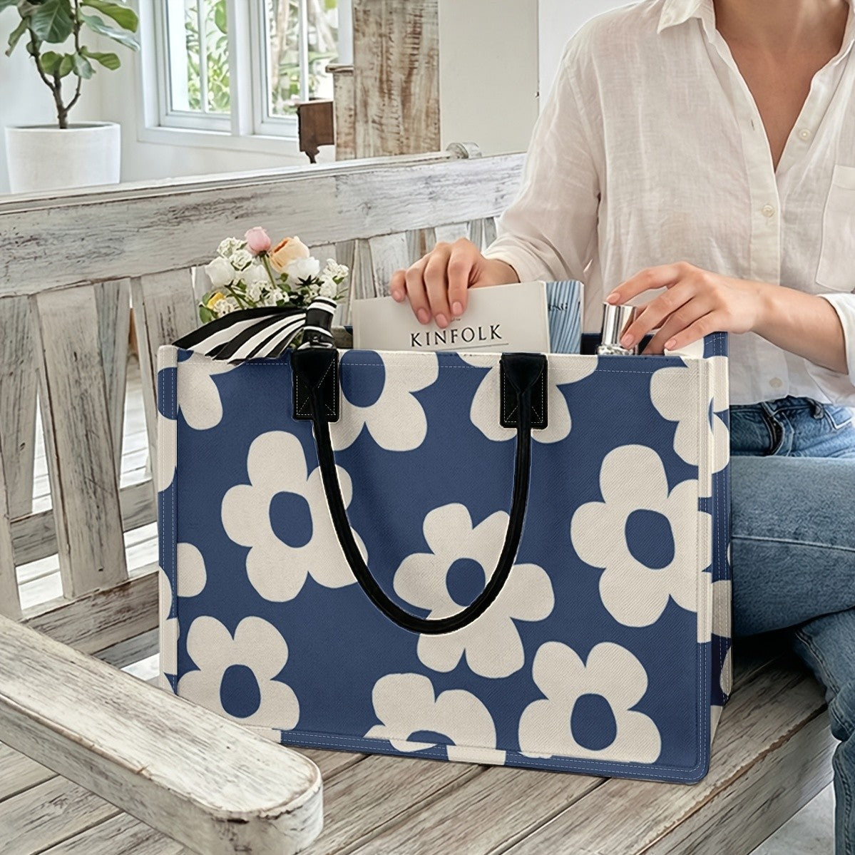 Floral Print Tote Bag