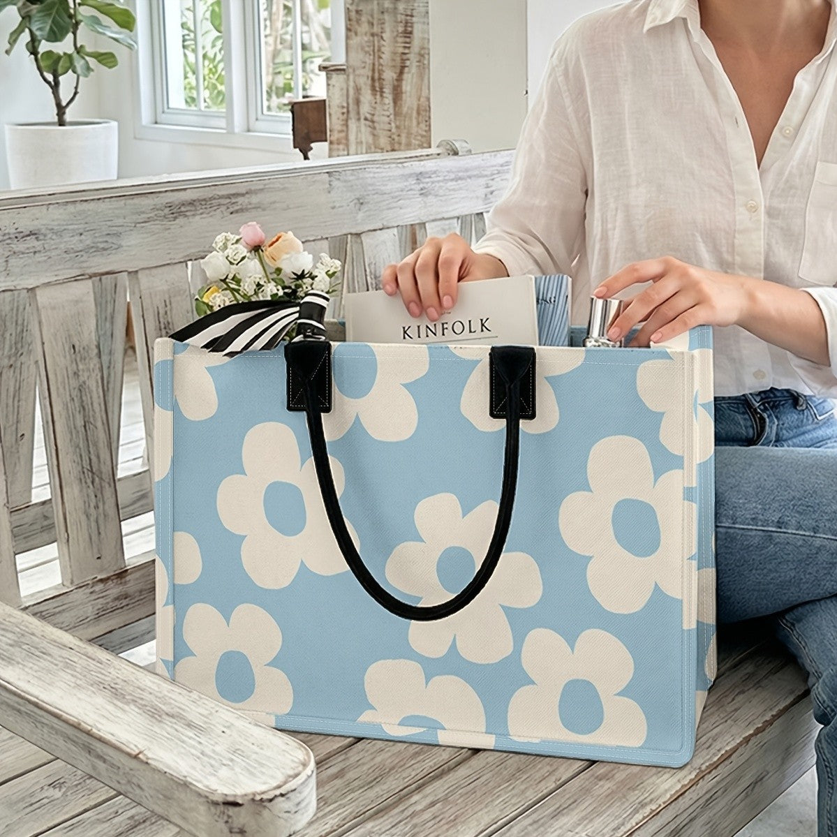 Floral Print Tote Bag