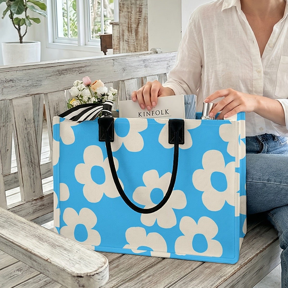 Floral Print Tote Bag