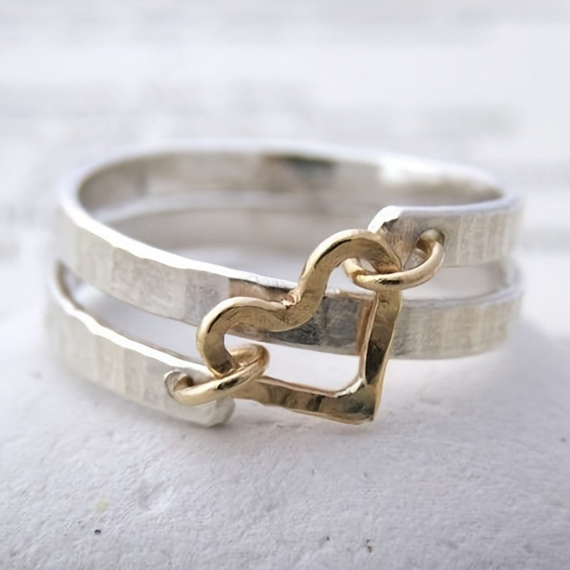Two-Tone Open Heart Bypass Ring