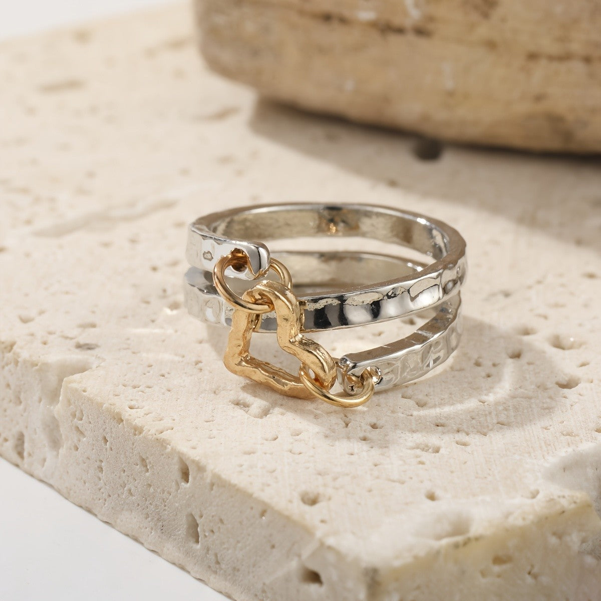 Two-Tone Open Heart Bypass Ring