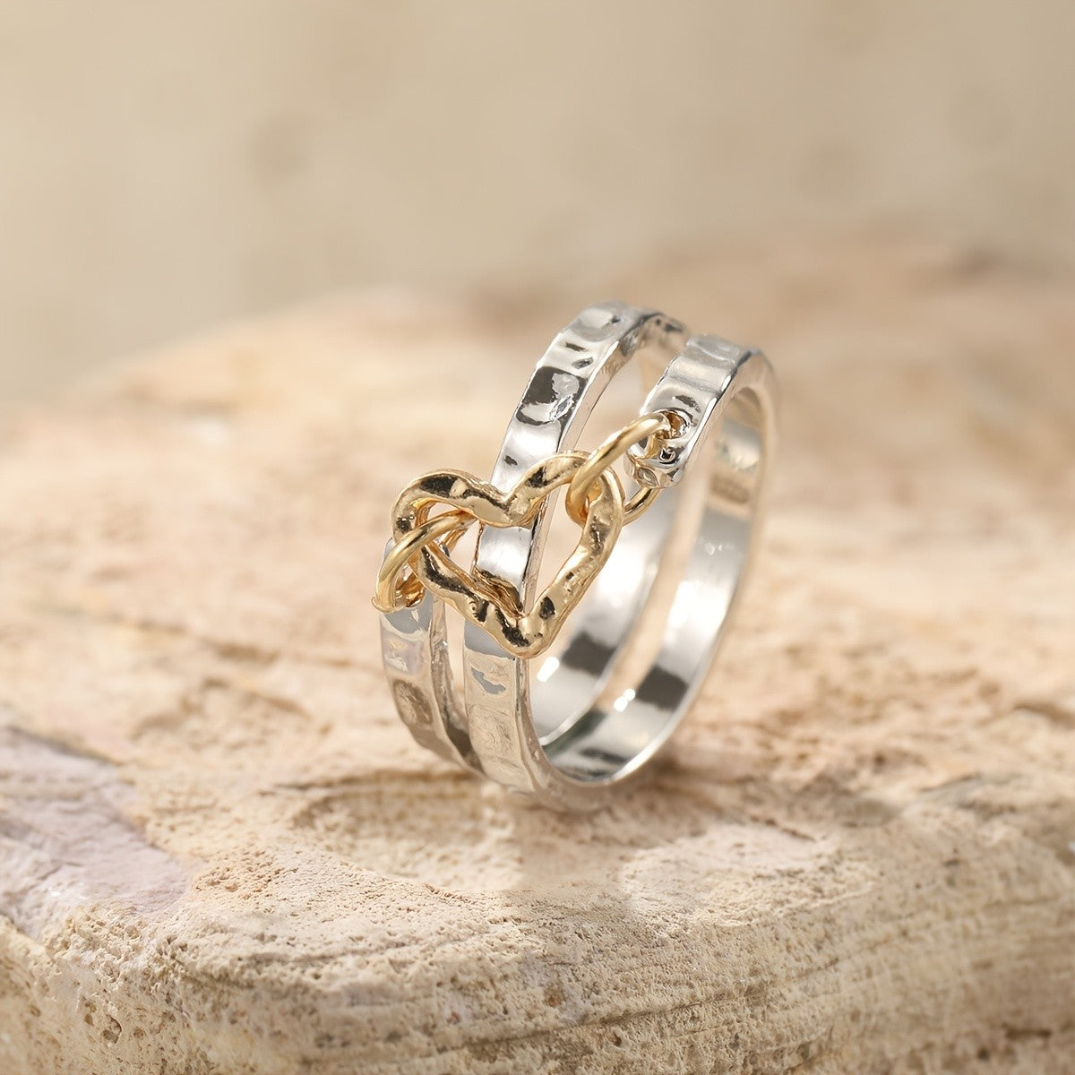 Two-Tone Open Heart Bypass Ring