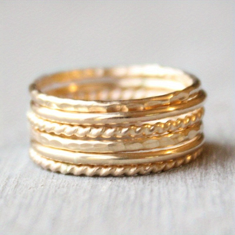 Textured Stacking Ring Set