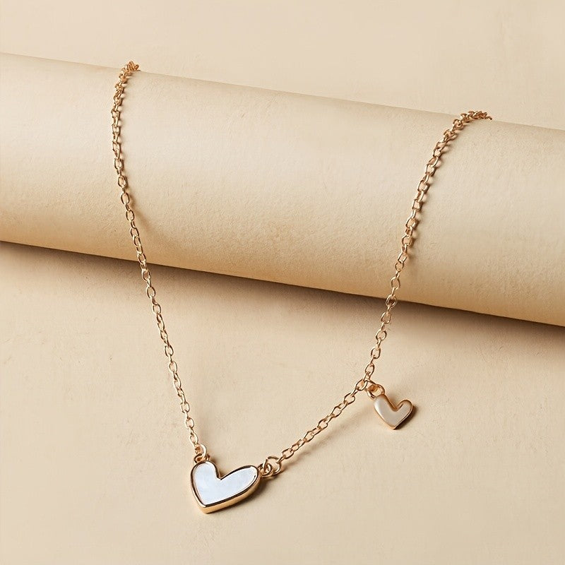 White Heart & Letter Necklace