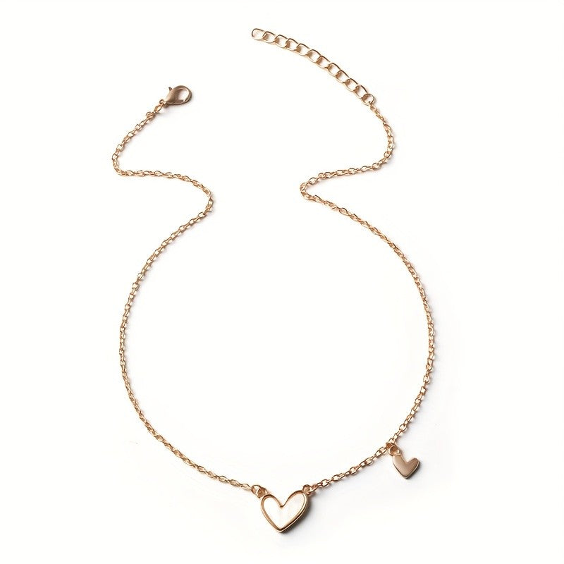 White Heart & Letter Necklace