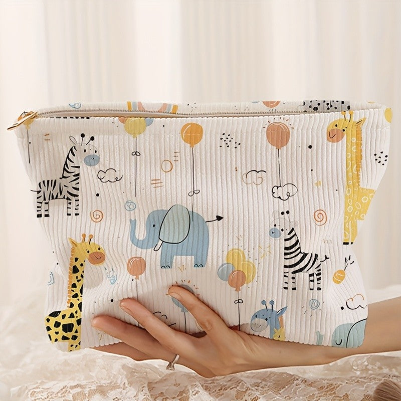Safari Animals Corduroy Pouch