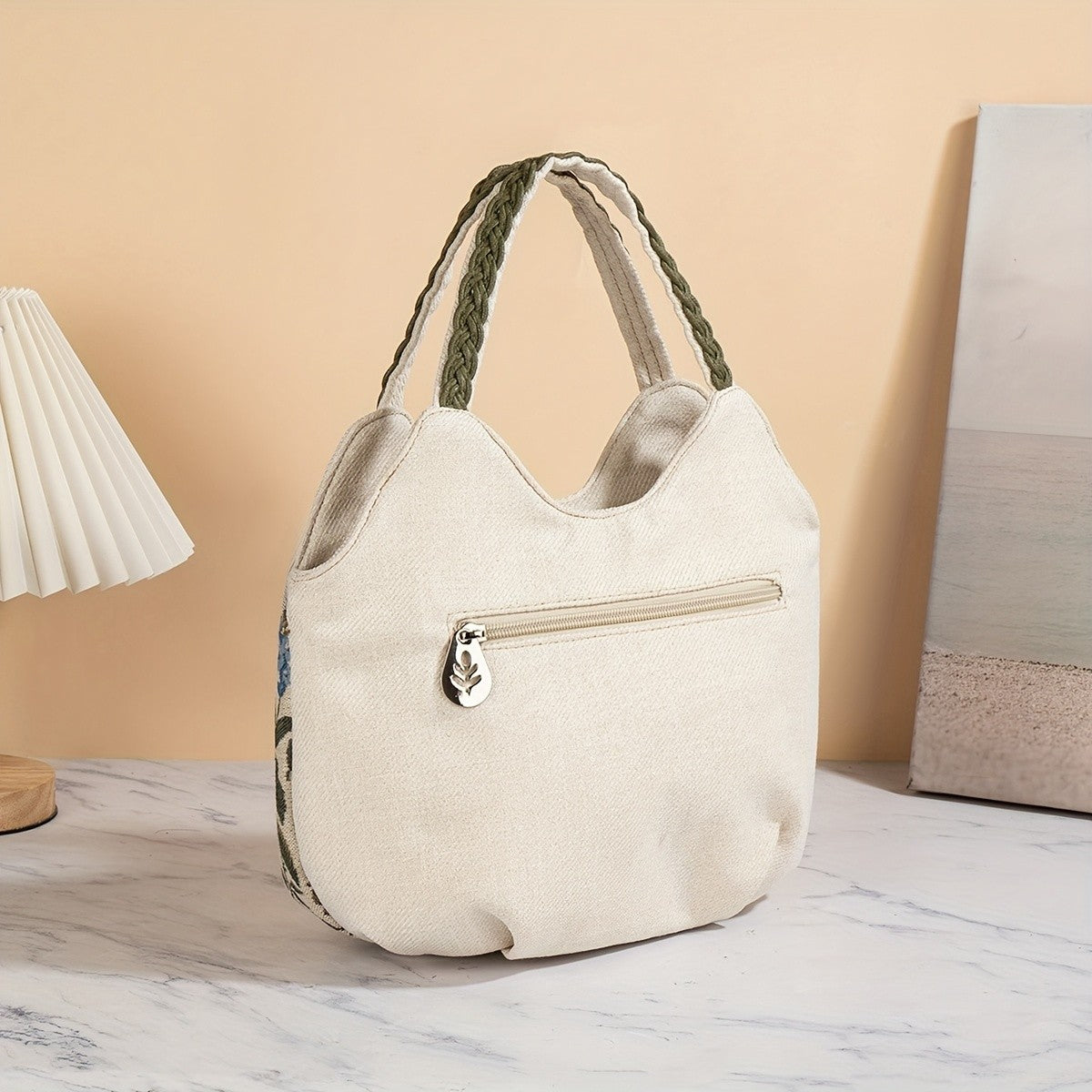 Botanical Embroidery Tote Bag