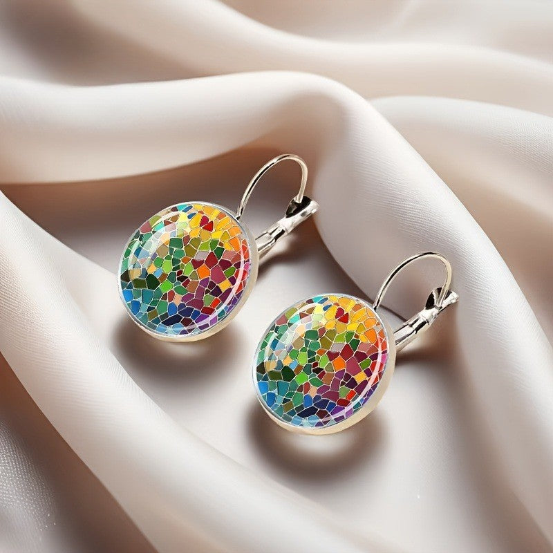 Multicolor Mosaic Drop Earrings