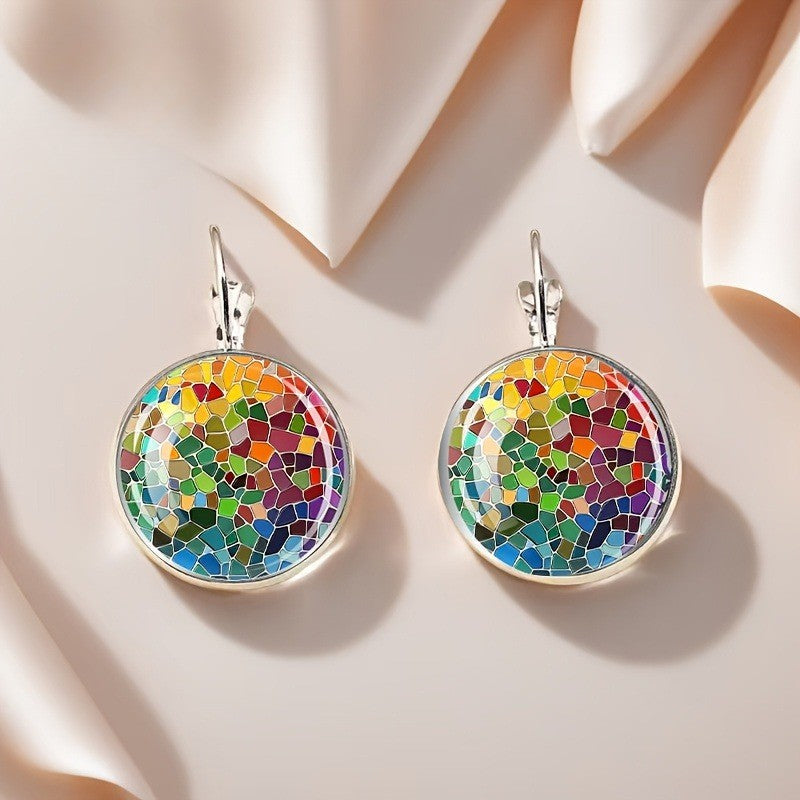 Multicolor Mosaic Drop Earrings
