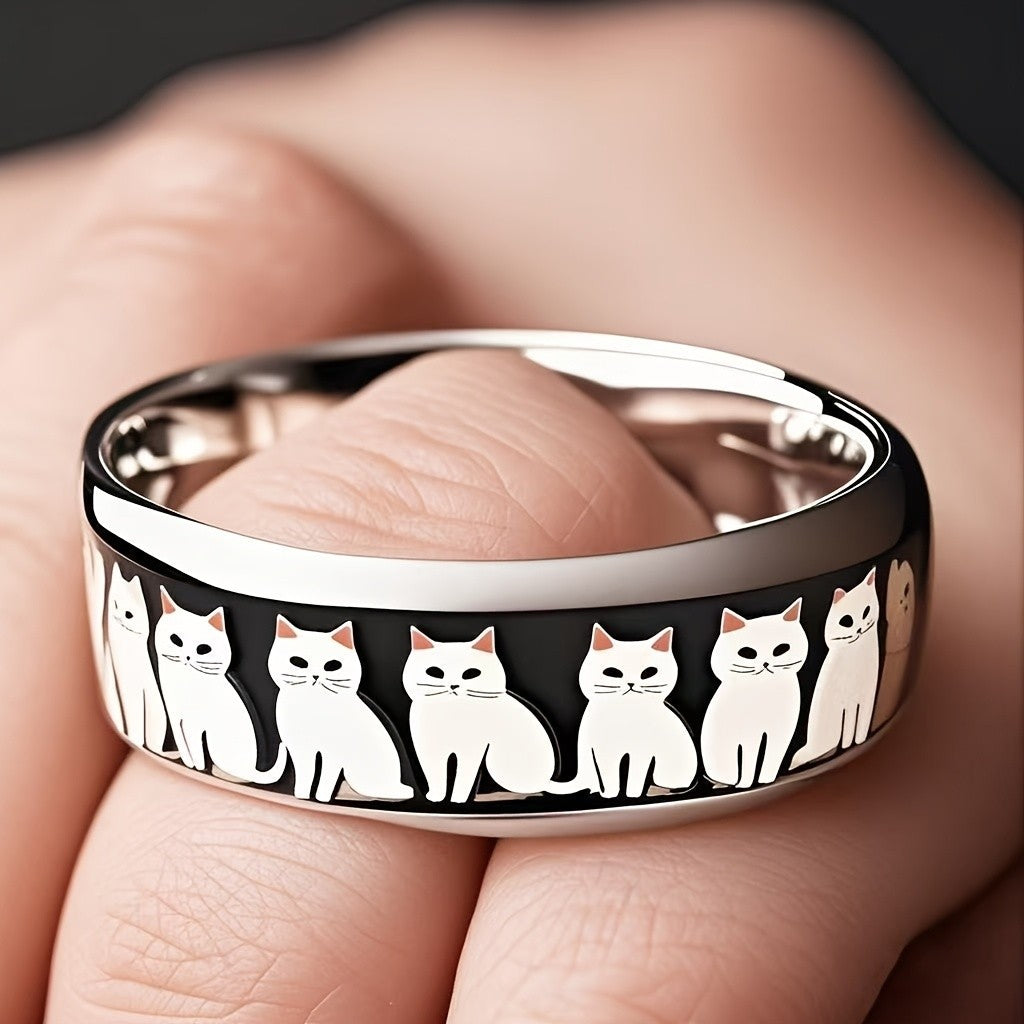 Vertical Cat Row Ring