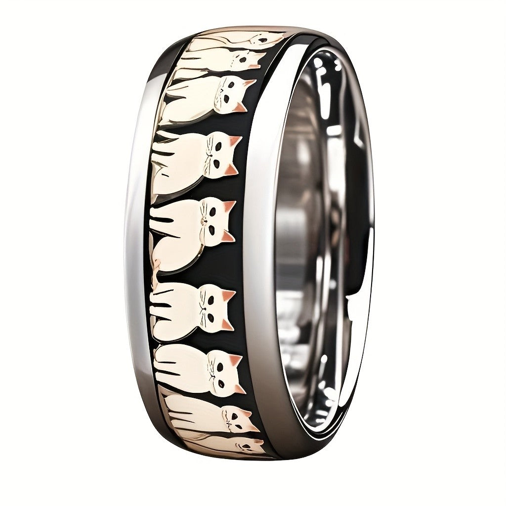 Vertical Cat Row Ring