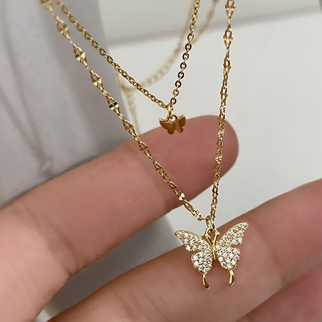 Layered Heart Y-Necklace