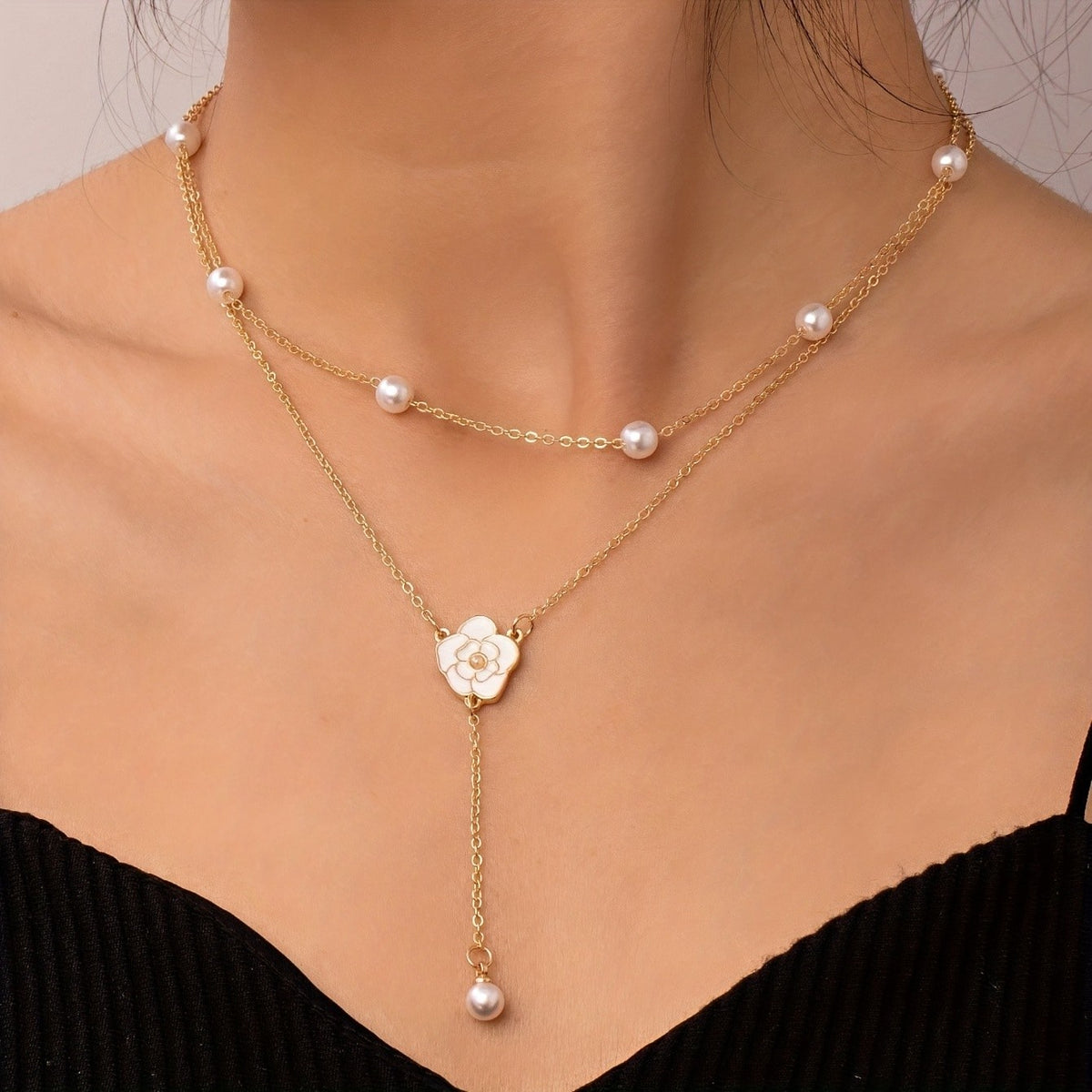 Layered Heart Y-Necklace