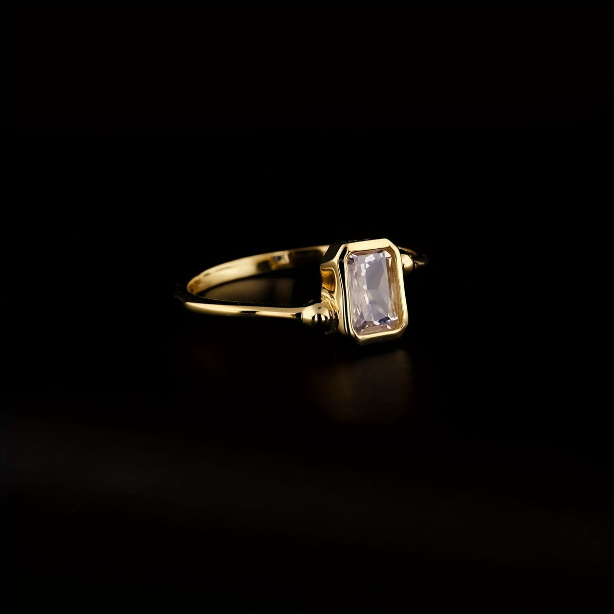 Baguette Crystal Square Ring