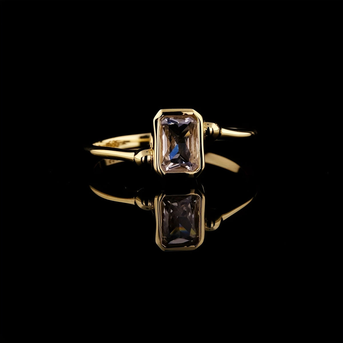 Baguette Crystal Square Ring