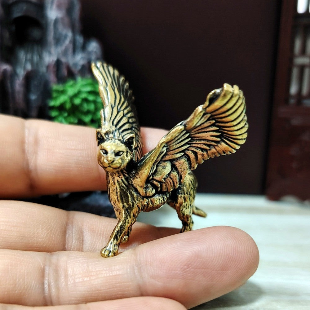 Winged Cat Figurine