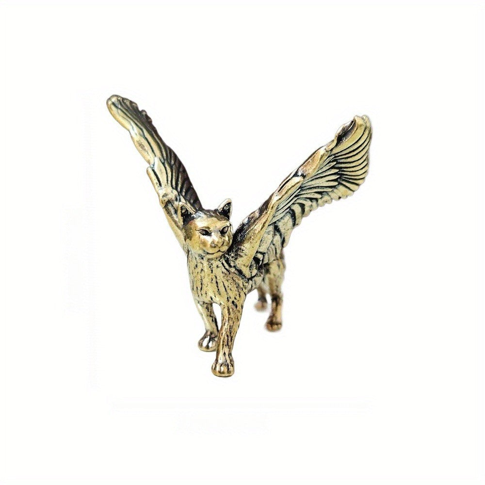 Winged Cat Figurine