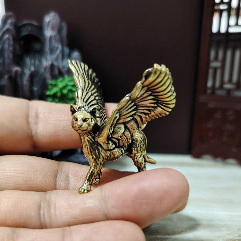 Winged Cat Figurine