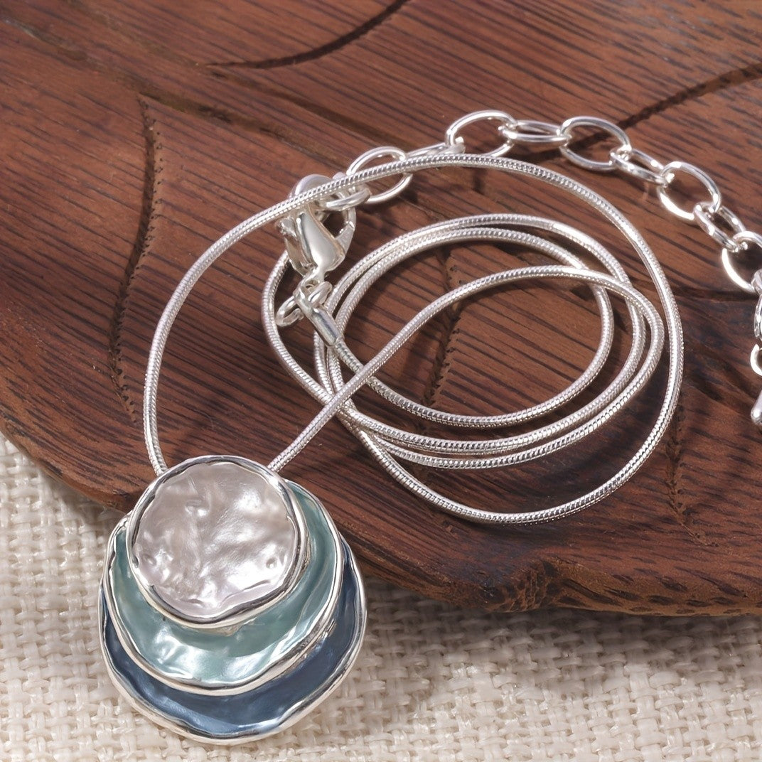 Layered Enamel Circle Necklace
