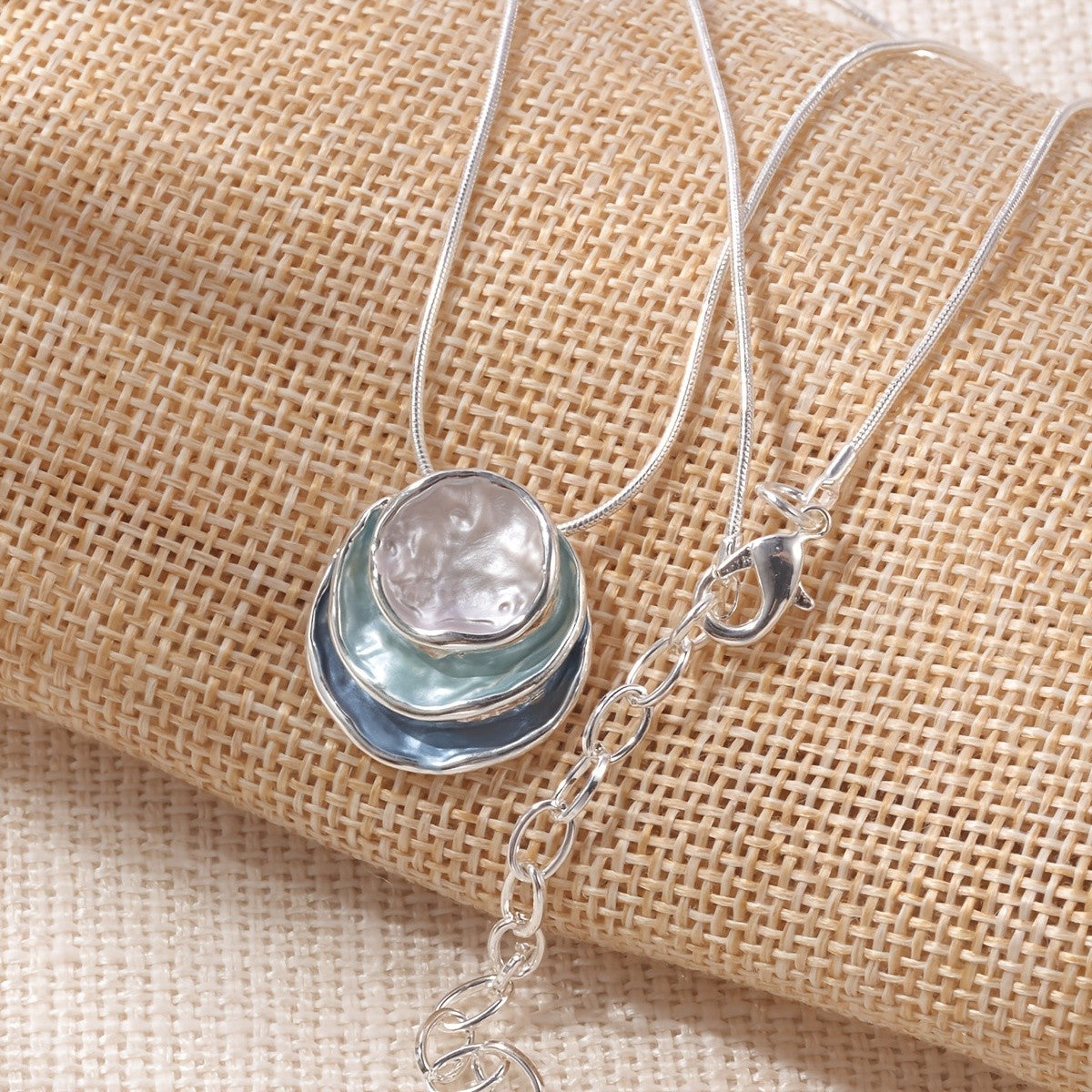 Layered Enamel Circle Necklace