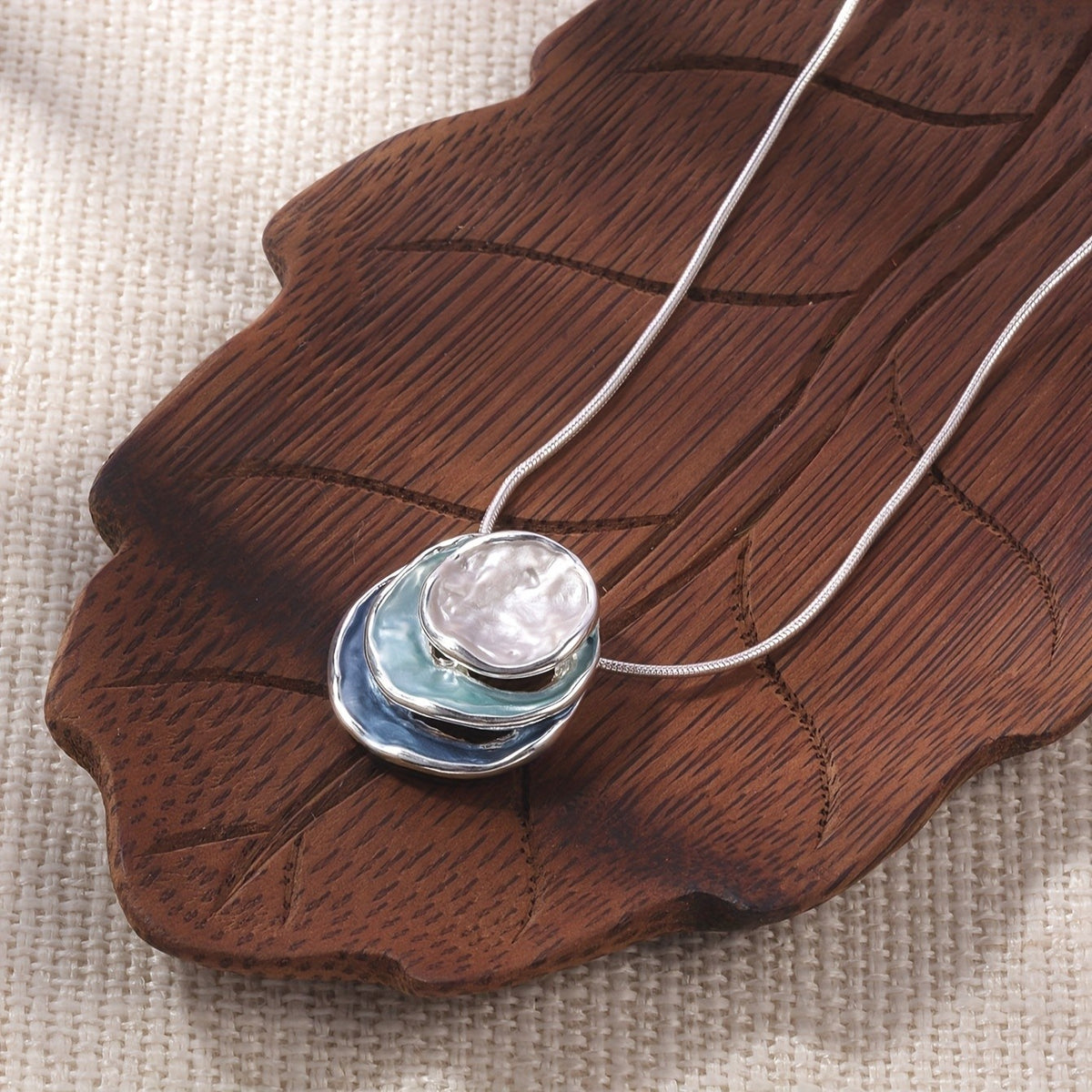 Layered Enamel Circle Necklace