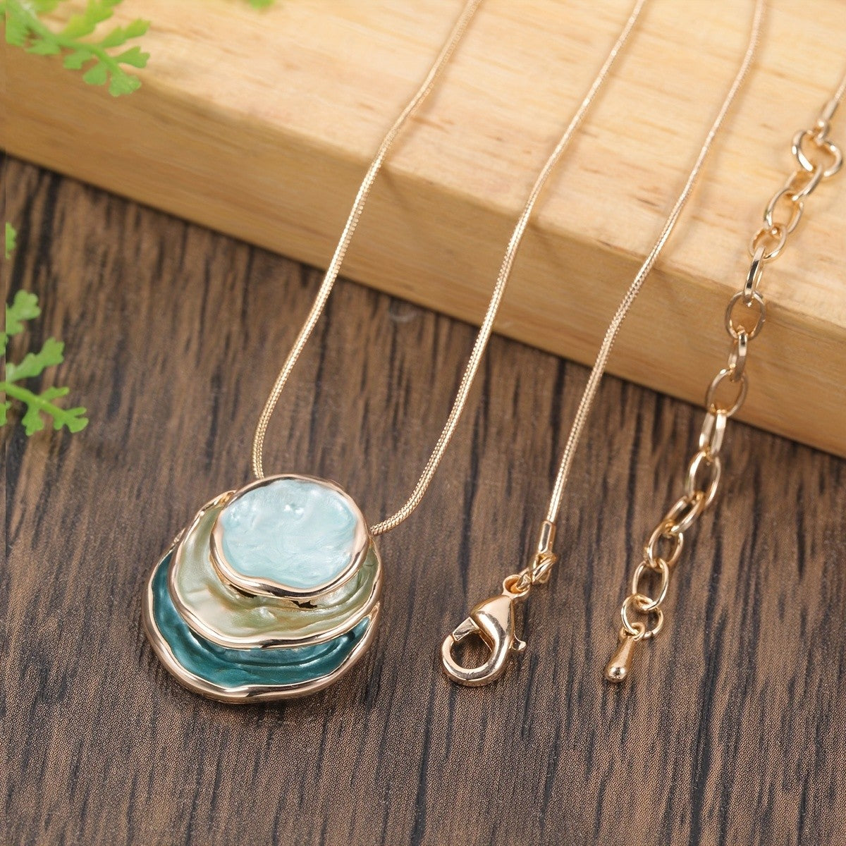Layered Enamel Circle Necklace