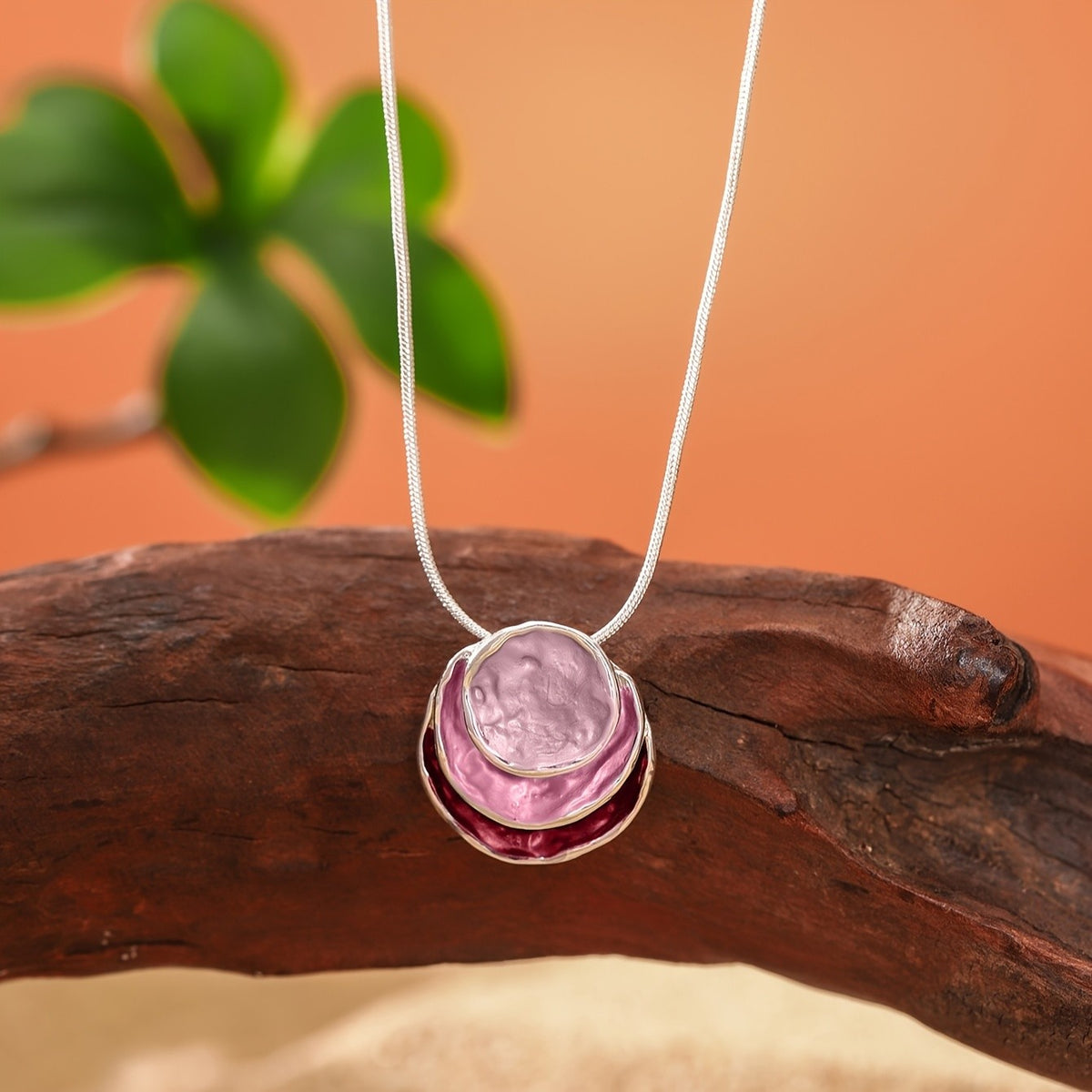 Layered Enamel Circle Necklace