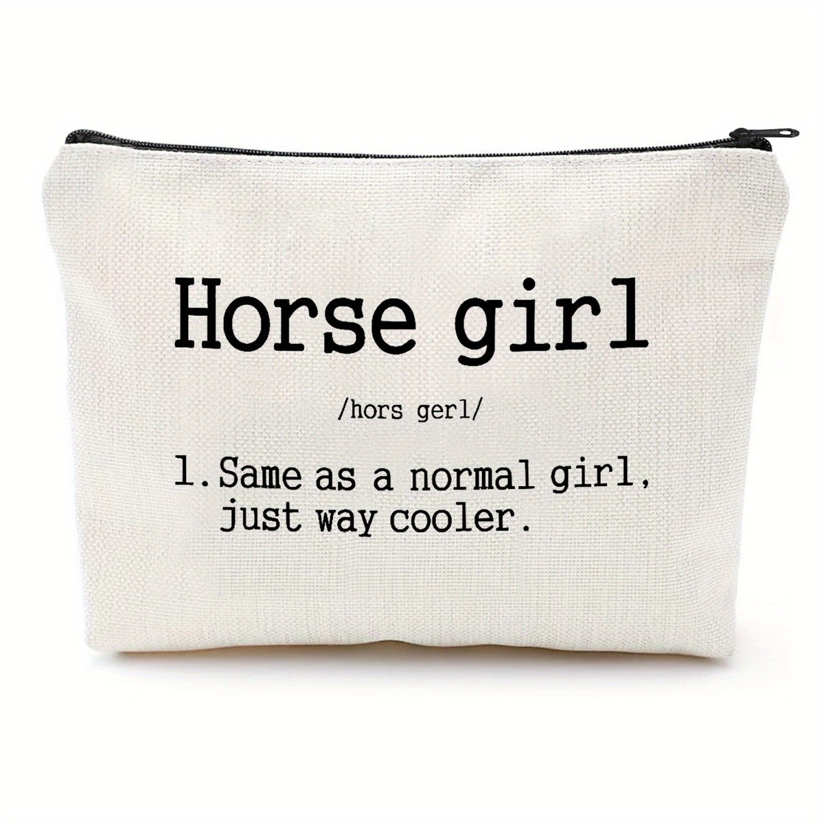 Horse Girl Silhouette Zipper Pouch