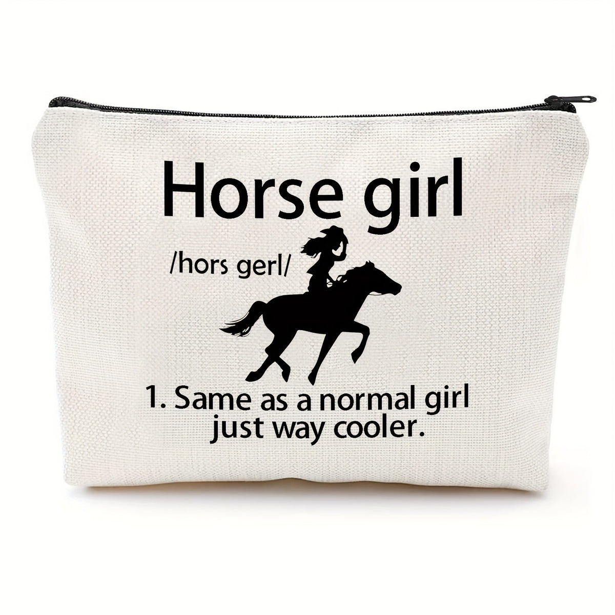 Horse Girl Silhouette Zipper Pouch
