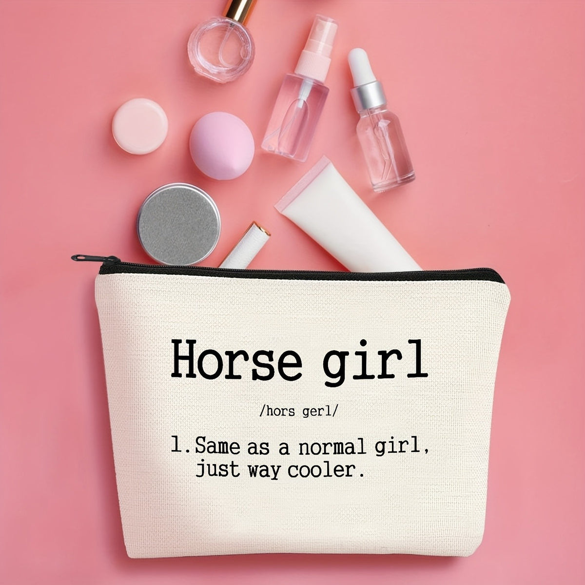 Horse Girl Silhouette Zipper Pouch
