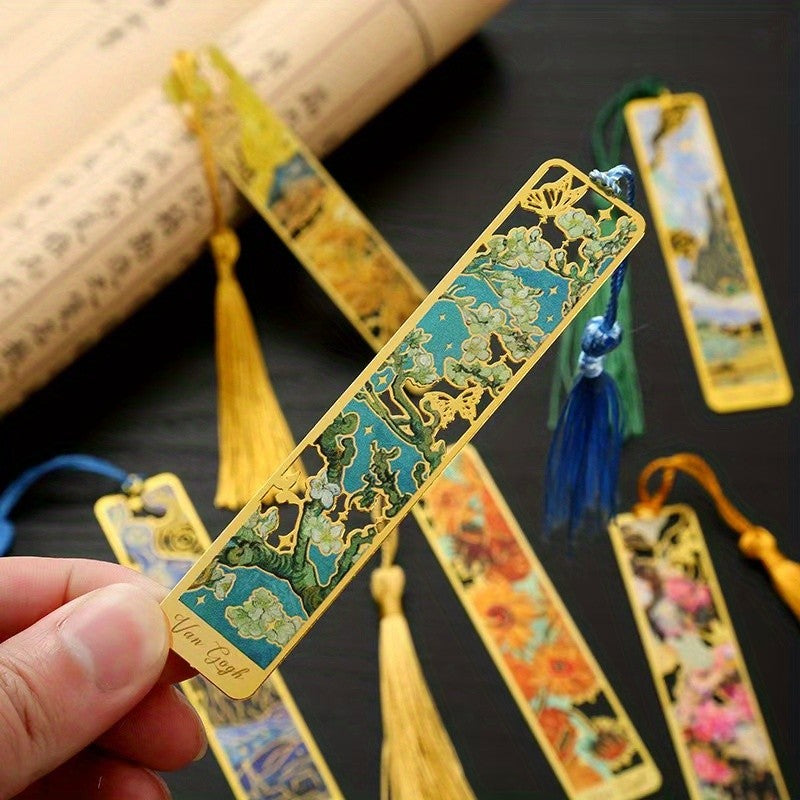 Painted Floral Tassel Bookmark Set