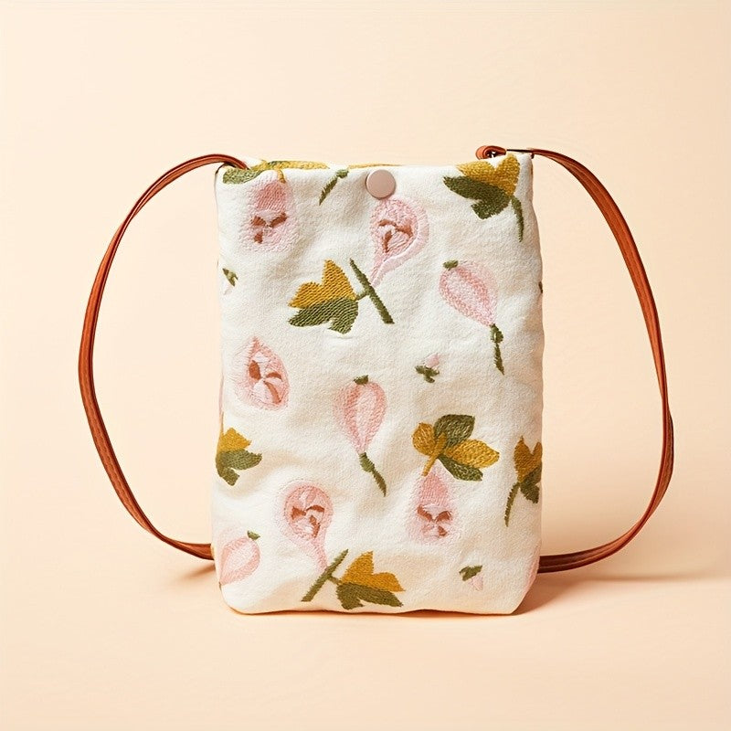 Embroidered Pattern Crossbody Bag