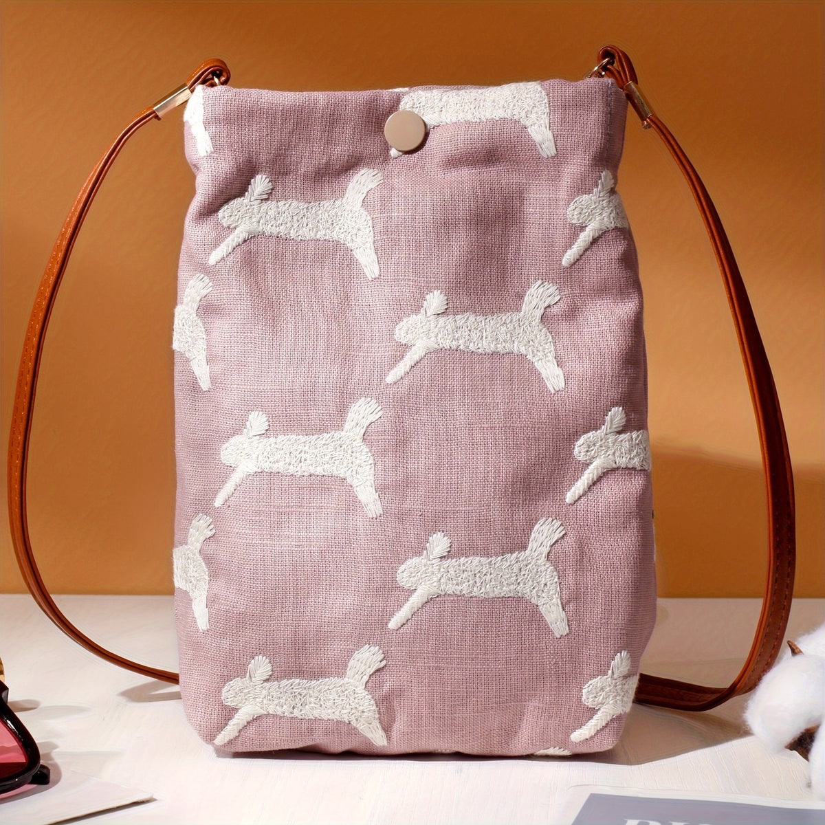 Embroidered Pattern Crossbody Bag